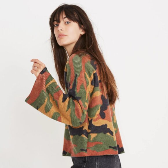 Madewell Sweaters - Madewell Cottontail Camo Wide-Sleeve Sweater (XS)